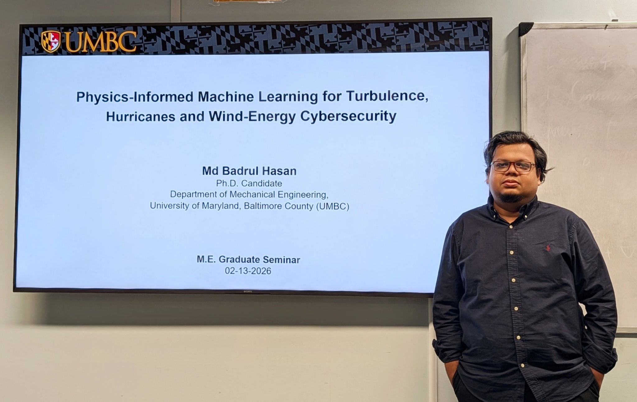 Presenting at the Mechanical Engineering Graduate Seminar at UMBC